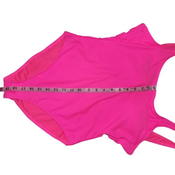 No Boundaries Pink One-Piece Swimsuit Women’s Large (11–13) Open Back Stretch Sw - Picture 8 of 9